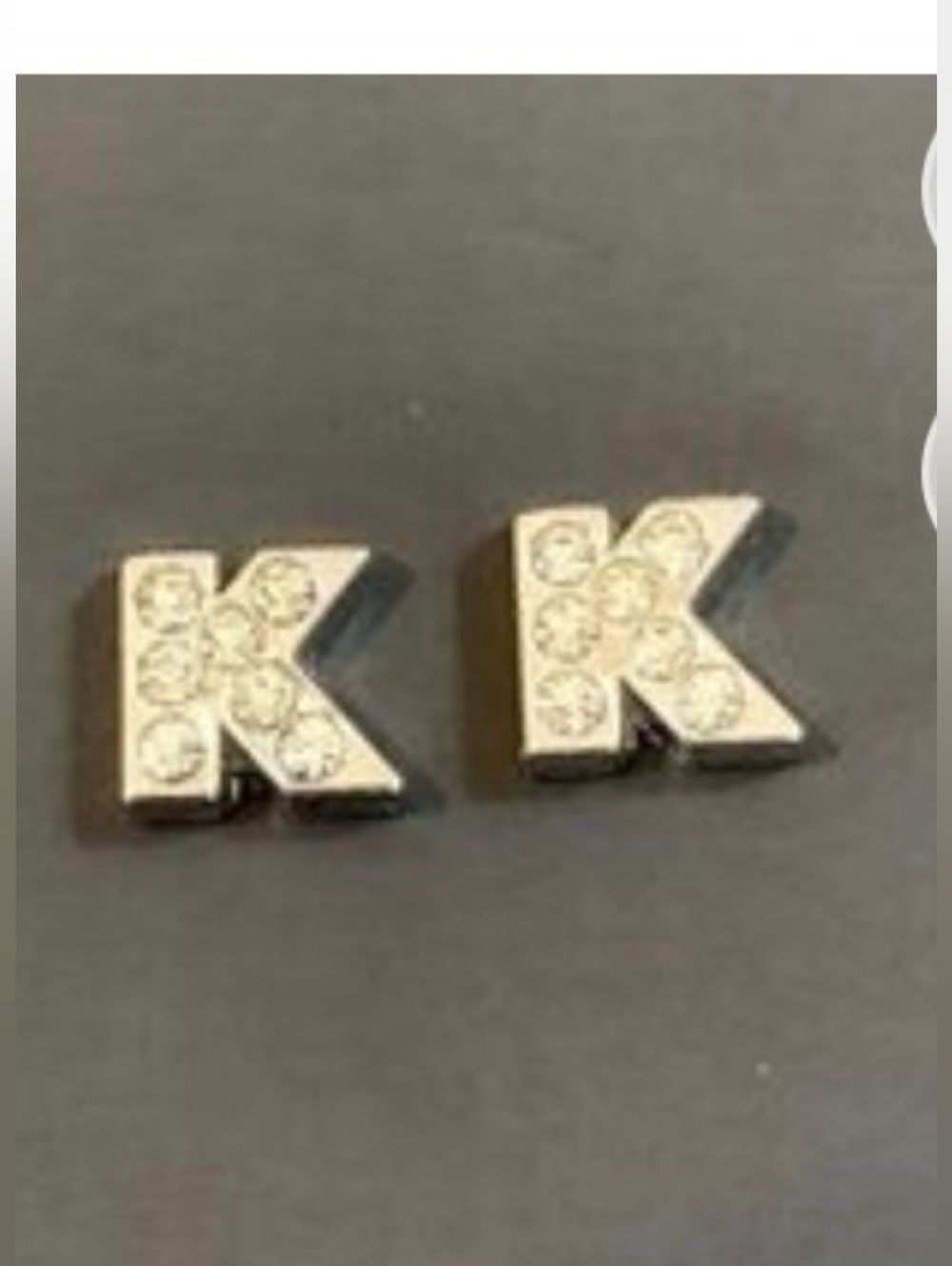 Sparkling 'K' Charm for Floating Lockets - Silver Crystal Accent